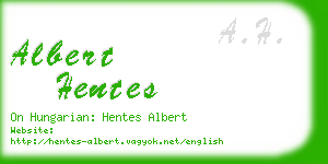 albert hentes business card